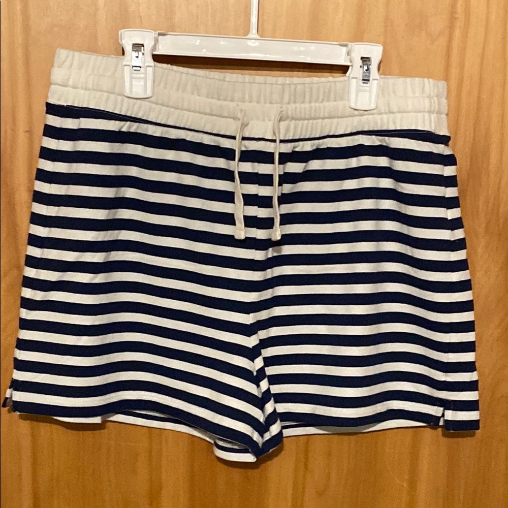 J. Crew Blue and White Athletic Shorts with Stripes